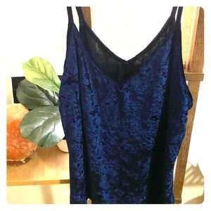 Velvet Deep Rich Blue V neck Sexy Cami